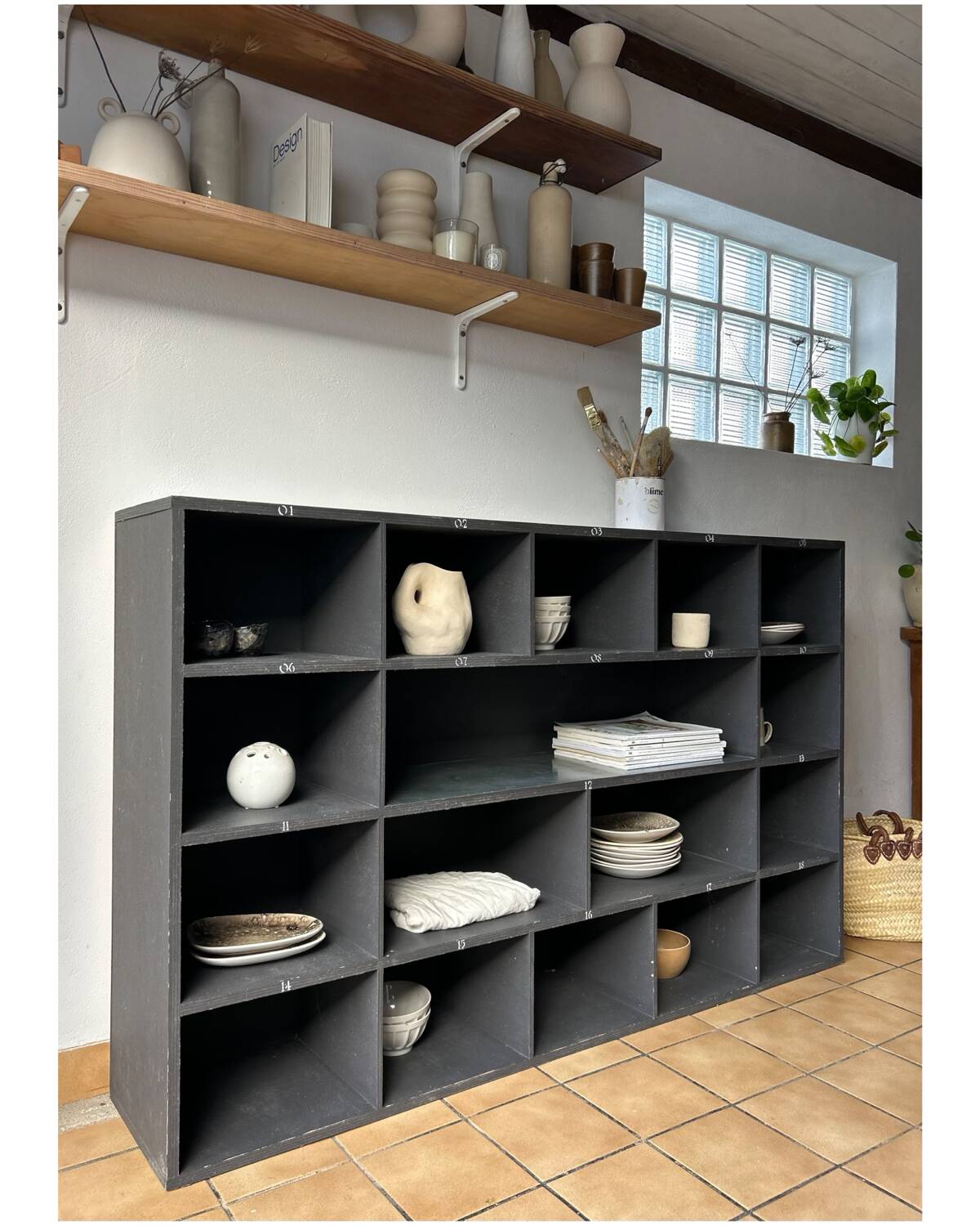 Craft furniture, painted wooden bookcase
