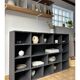 Meuble de métier, bibliothèque en bois peint
