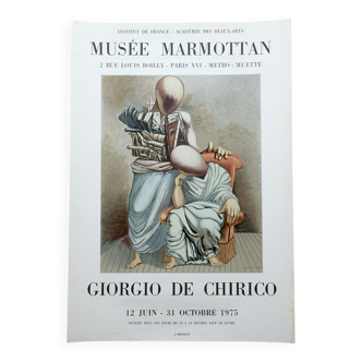 Affiche lithographie originale des ateliers Mourlot Paris "Giorgio de Chirico 1975"