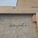 Oil on canvas, painting of young men.