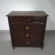 Particularly cool English chest of drawers. Dated (Charles 2 era). Made of solid oak with beautiful patina.