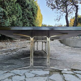 Vintage rosewood steel conference table Gianni Moscatelli Formanova 1970