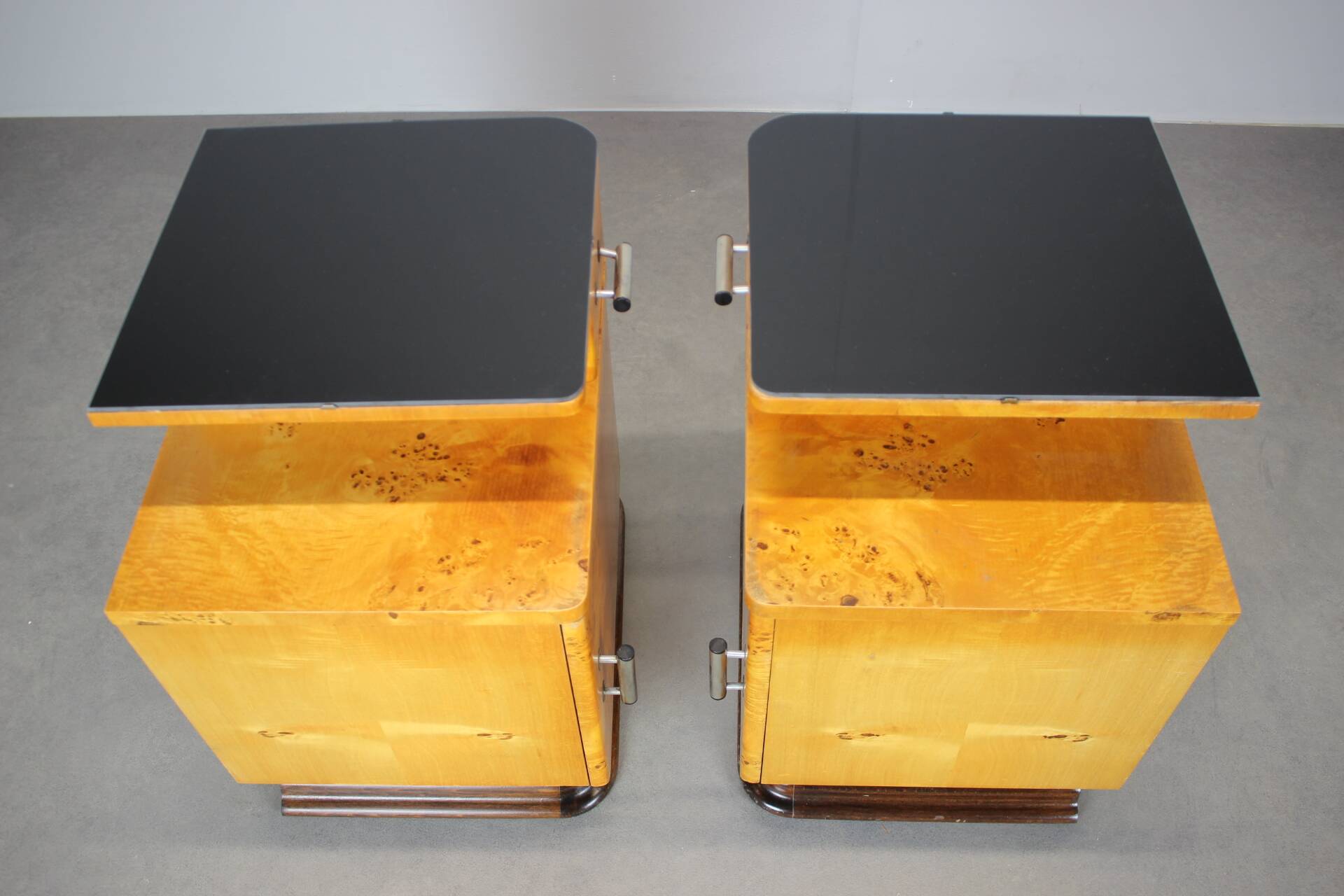 Pair of bedside tables mid-century by Jindřich Halabala, Czechoslovakia, 1950s
