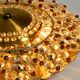 Mid Century Modern ceiling lamp made of glass stones and brass frame
