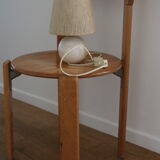 Alabaster ball lamp foot with rope lampshade