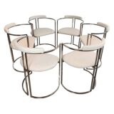 Set de 6 chaises de salle à manger vintage par Belgo Chrom, 1980