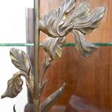 Art Nouveau Display Case, Bronzes and Carved Wood on a Lake Theme, 1900