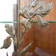 Art Nouveau Display Case, Bronzes and Carved Wood on a Lake Theme, 1900