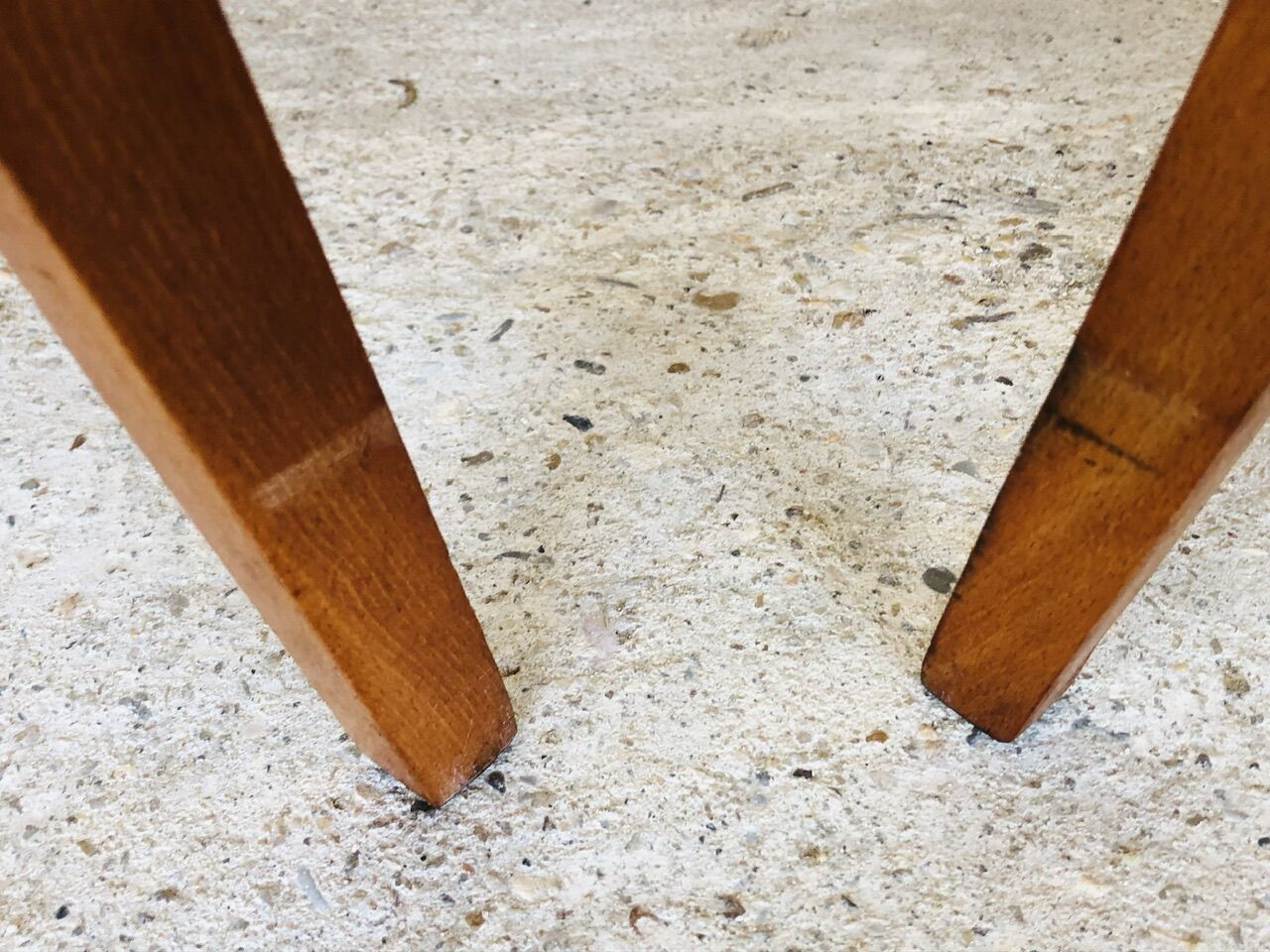 Pair of slatted side tables, Scandinavian style, 60s