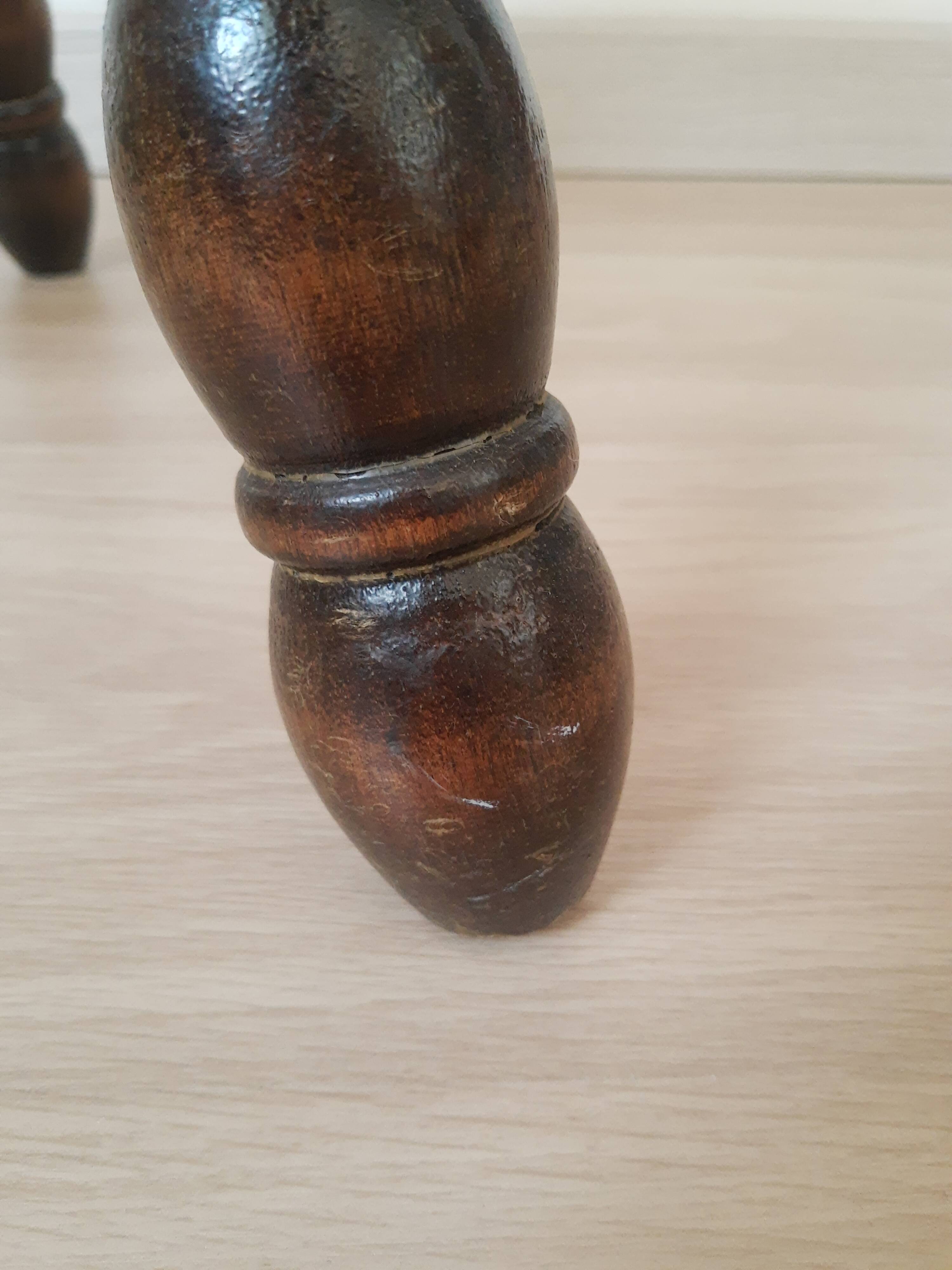 Vintage country turned wooden tripod stool