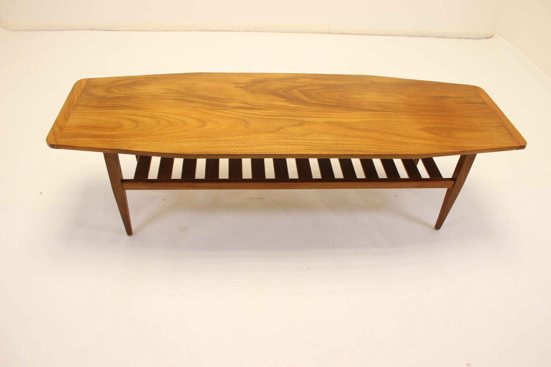 Teak coffee table with magazine rack
