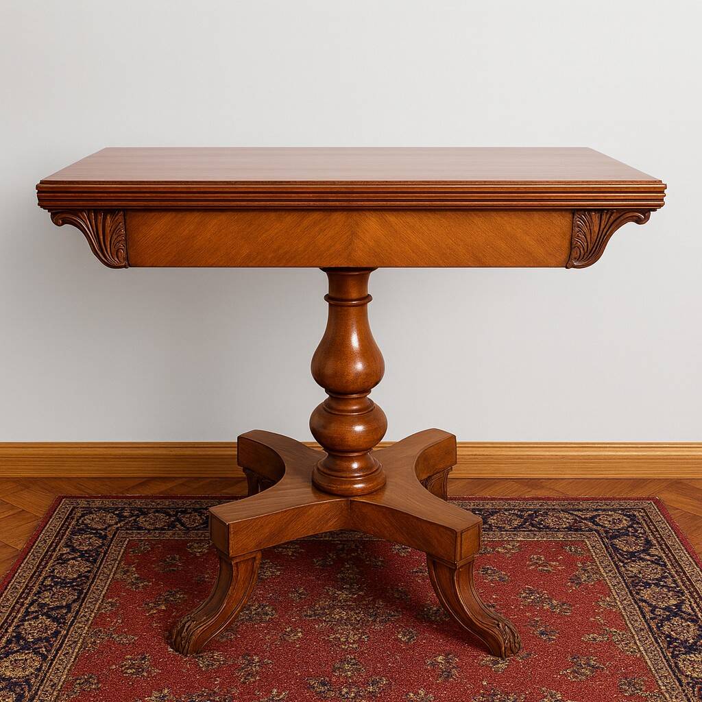 Angleterre XIXeme : table a jeux style Charles X en acajou blond