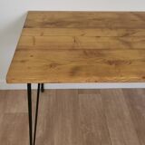 Oak table metal legs