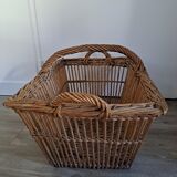 Old rattan laundry basket