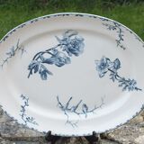 Dish in Terre de Fer decoration Spring, birds - 38x47 cms