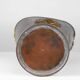 French vintage rustic brass and copper base umbrella stand with embossed decoration