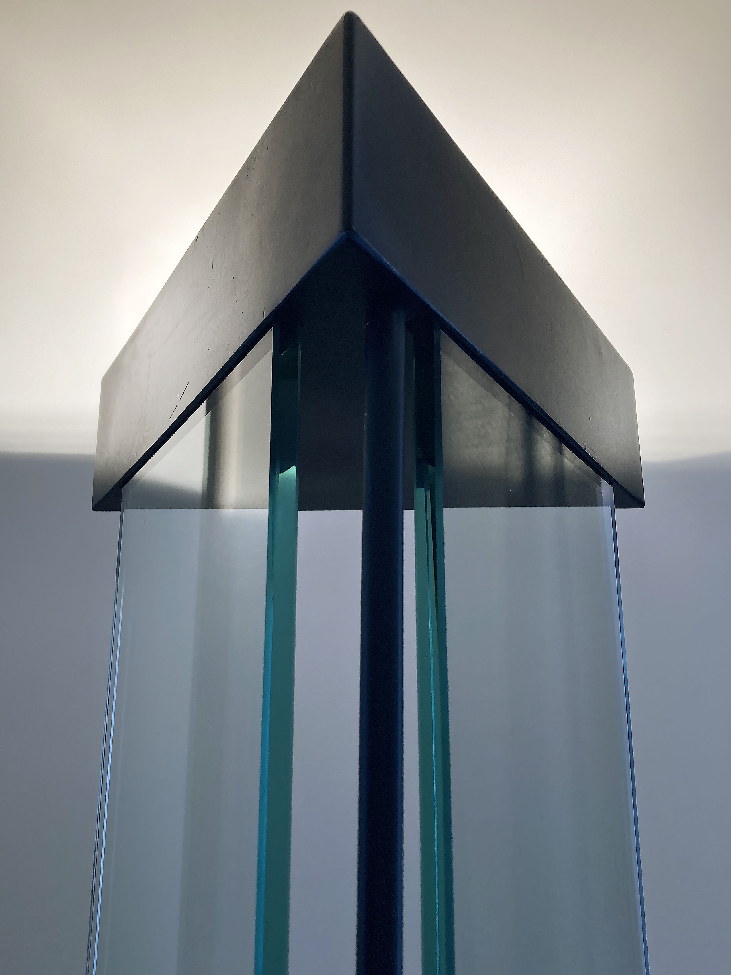 Halogen floor lamp glass and metal. 1980