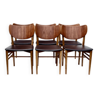 Danish Dining Chairs Set of 6 by Niels and Eva Koppel Slagelse Mobelfabric