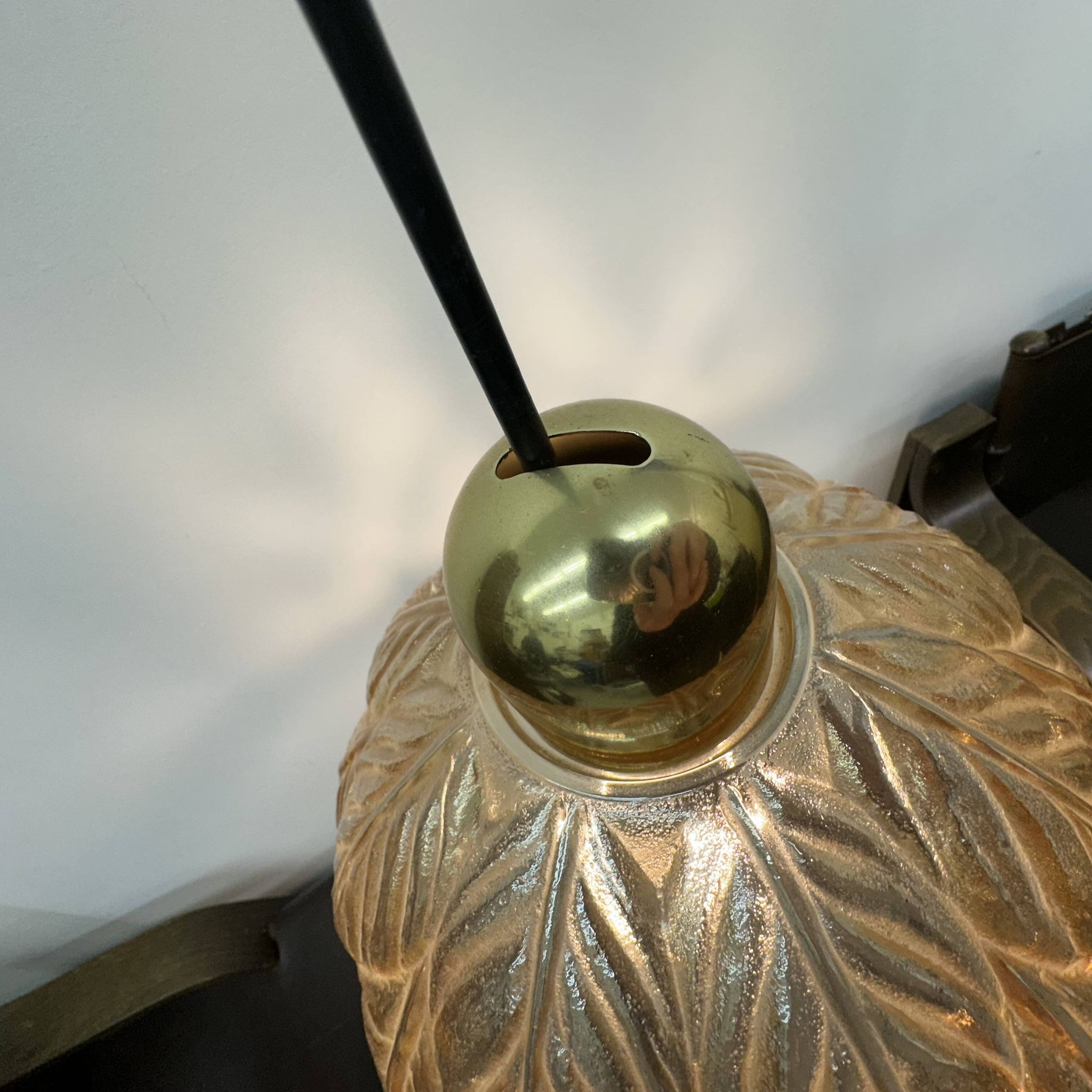 Peil & Putzer glass leaf hanging lamp , 1970’s