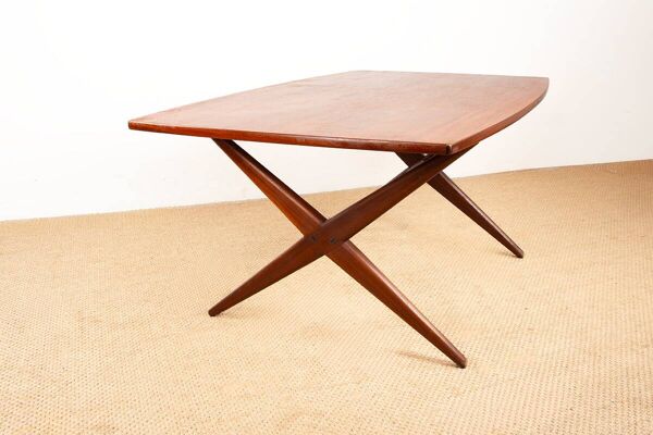 Table Scandinave Vintage, haute et basse, en Teck par Frederik Kayser 1960.