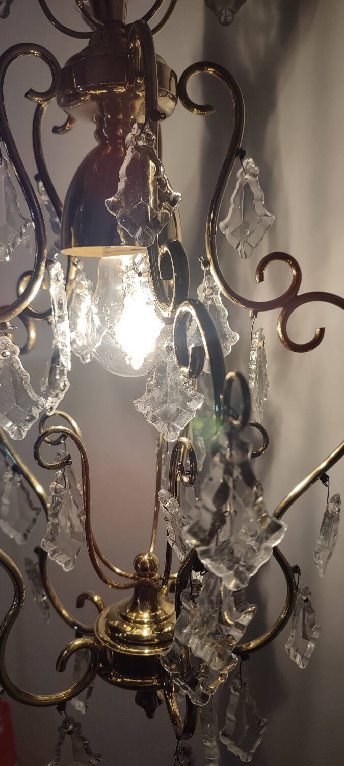 Plafonnier en cristal. Espagne, années 1950.