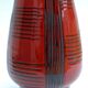 Vintage red ceramic vase scarified decoration elchinger 50' signed