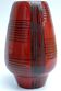 Vintage red ceramic vase scarified decoration elchinger 50' signed