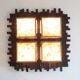 Scandinavian style wall lamp in wood and fabric, 1970