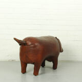 Leather Pig Stool By Dimitri Omersa, 1960s