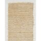 Minimalist Vintage Handknotted Ivory Tulu Runner Rug, 100% Undyed Mohair Wool