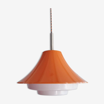 Suspension vintage en plastique orange 1980 Lakro