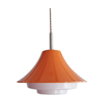 Suspension vintage en plastique orange 1980 Lakro