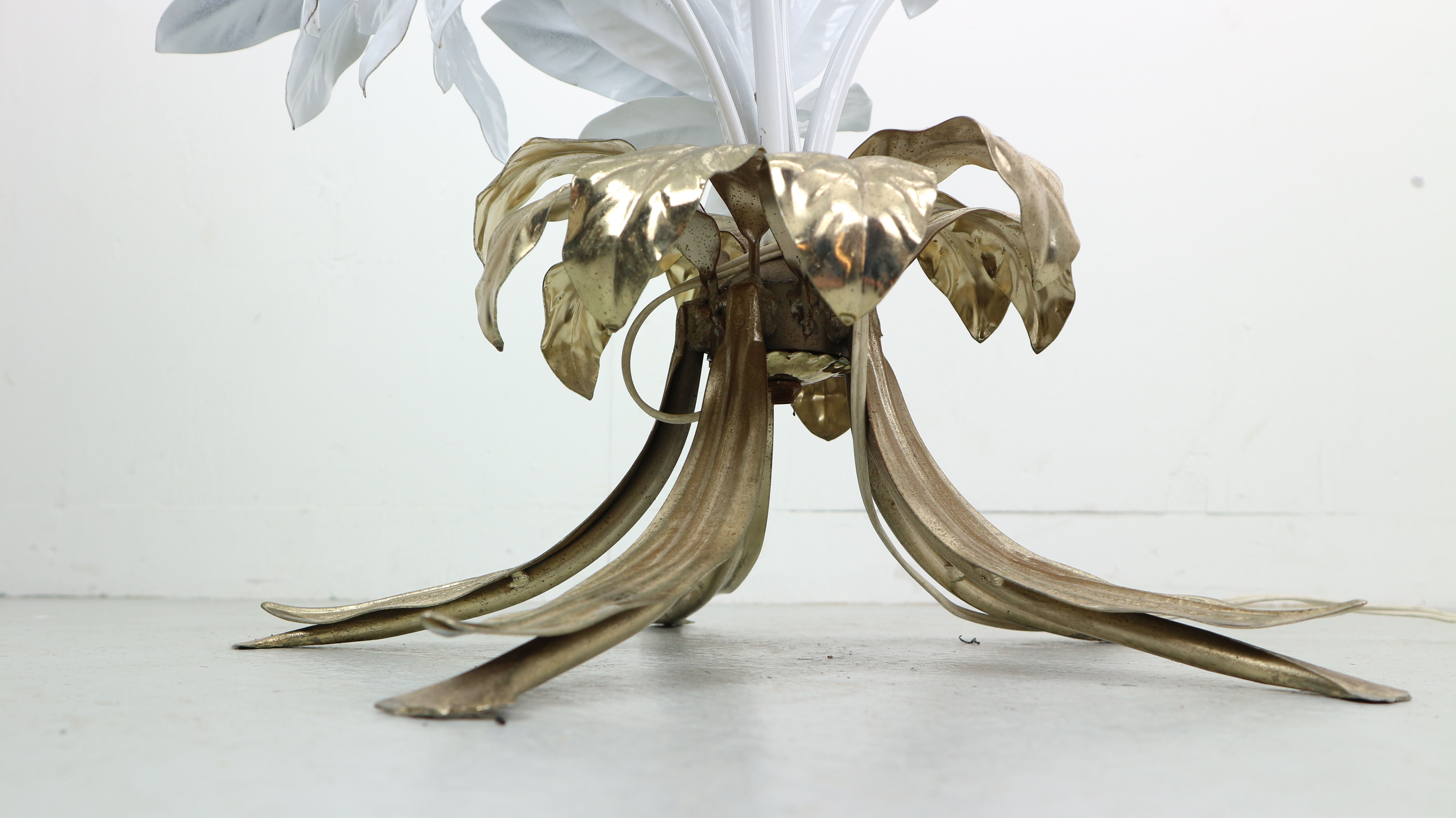 Flower Brass Floor Lamp, 1970s