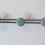 Vintage green metal triple coat hook