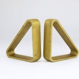 Carl Aubock III Paire de Serre-livres Triangulaires en Fer Doré 5443, Vienne/Autriche, Années 1970