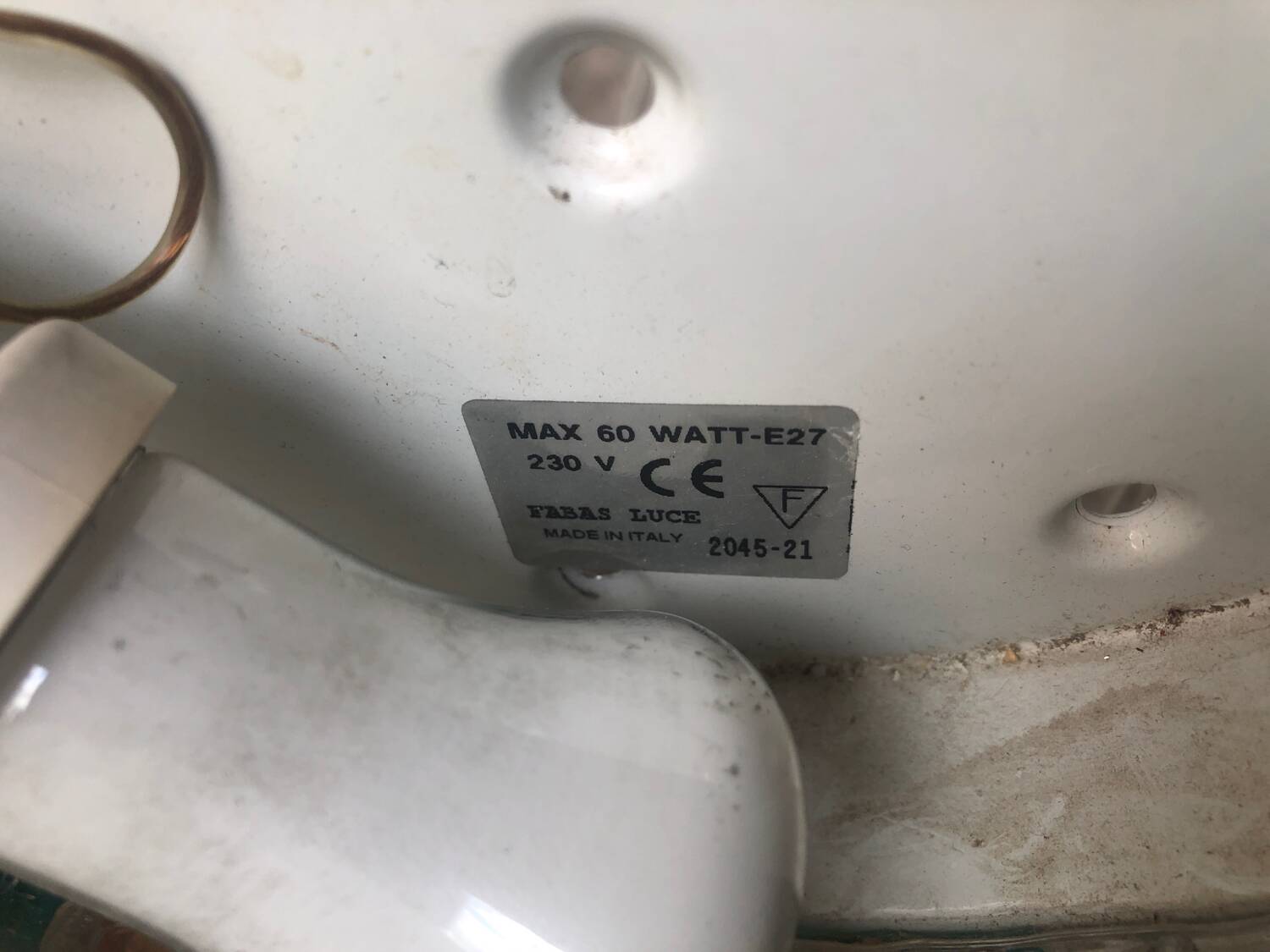 Old half moon wall lamp fabas luce molded glass