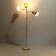 Lampadaire italien à trois lumières en laiton, années 1960