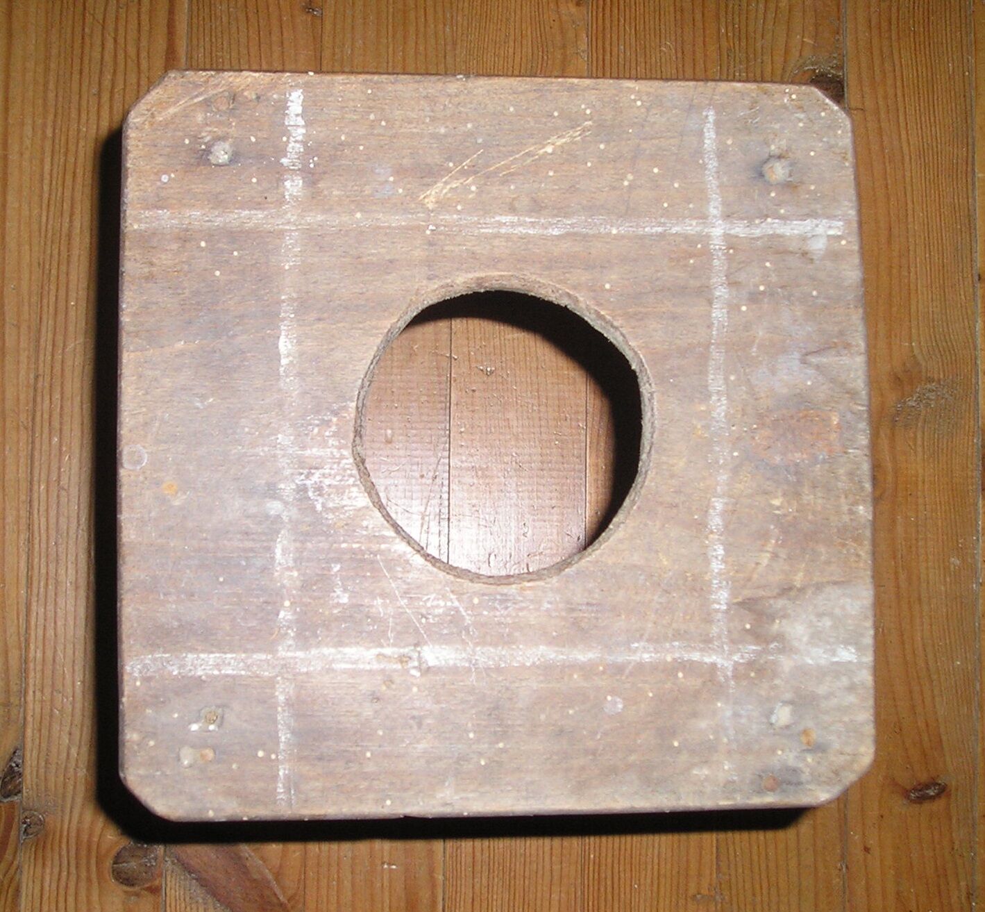 Rustic wooden tabouret