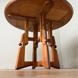 Height-adjustable table in oak and ceramic – Guillerme & Chambron, France