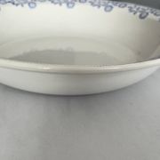 Large round salad bowl, antique blue St-Amandinoise ironstone plate.