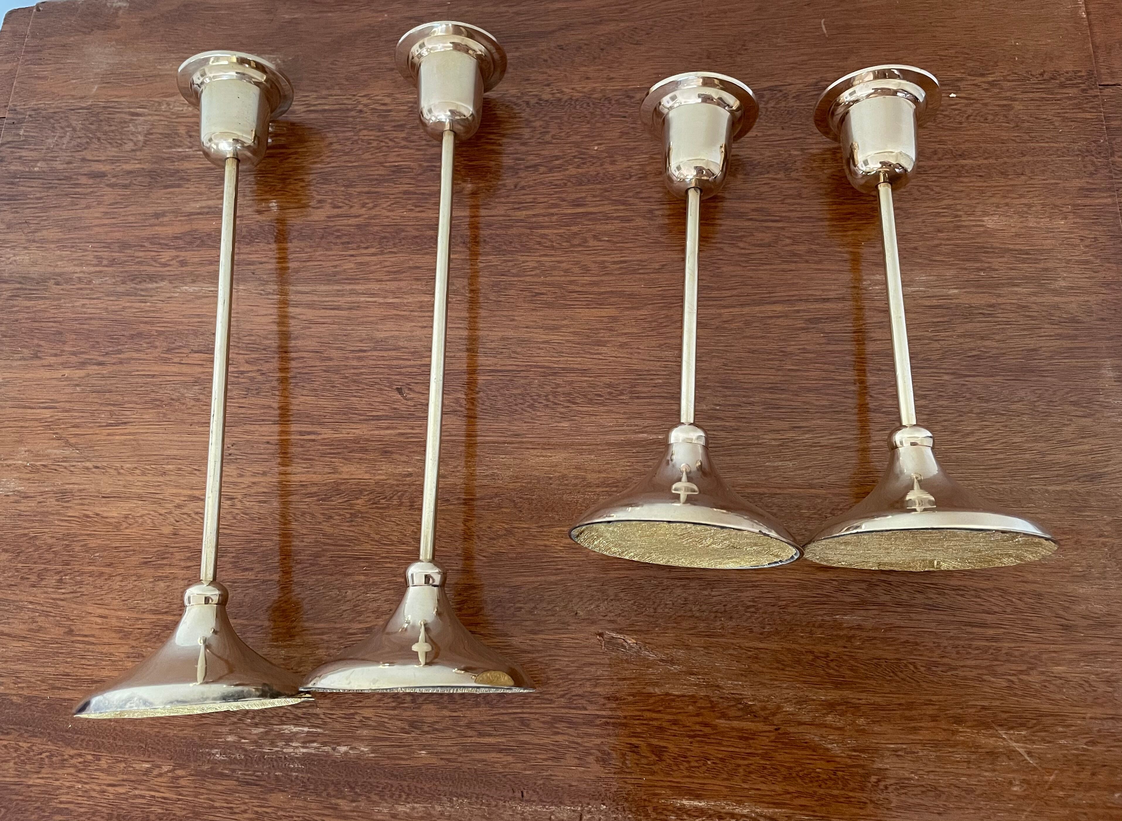 Gilded brass candlesticks