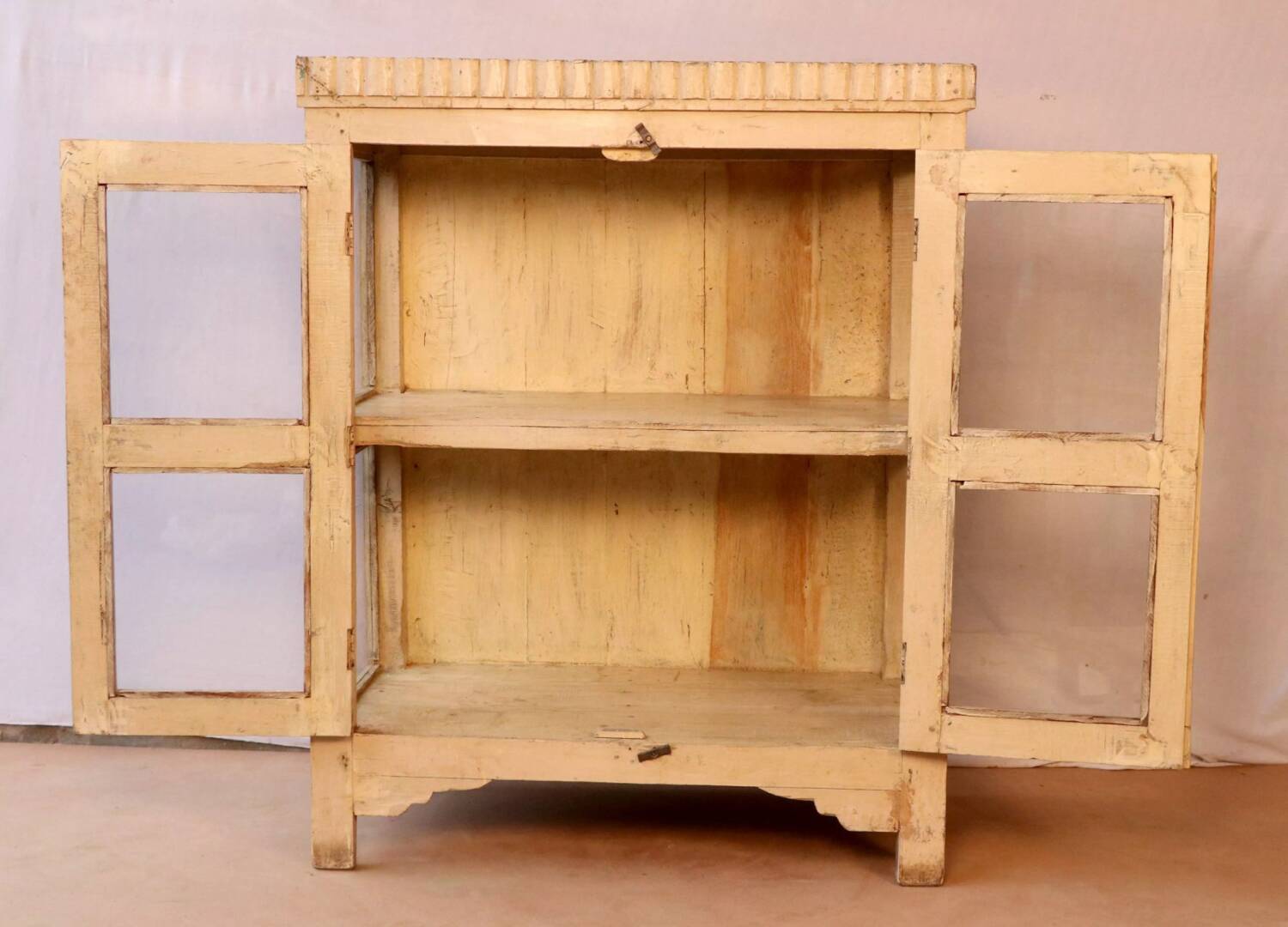 Art Deco cabinet in original ecru patinated Burmese teak.