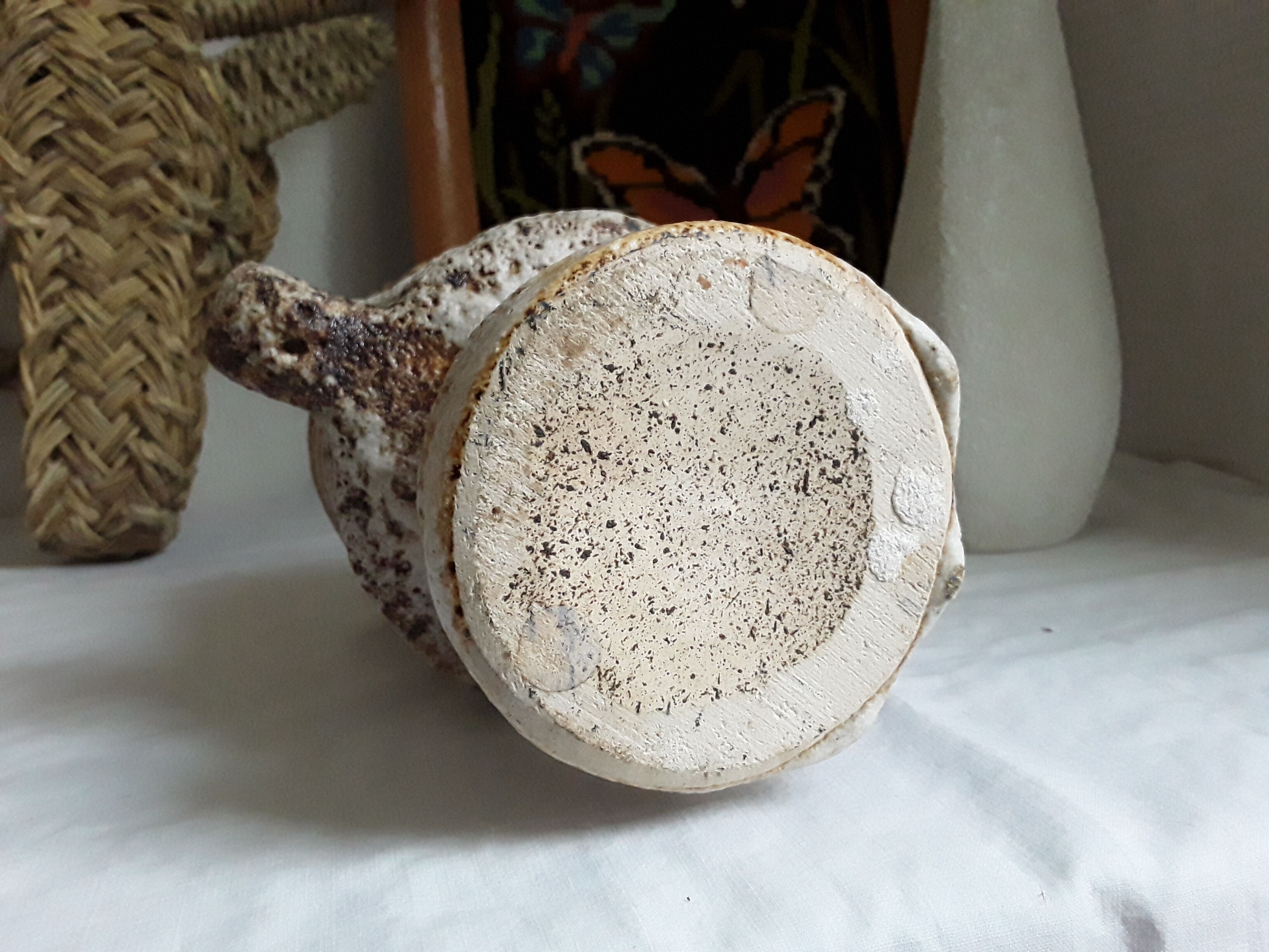 Vase vintage en grès forme libre 1970