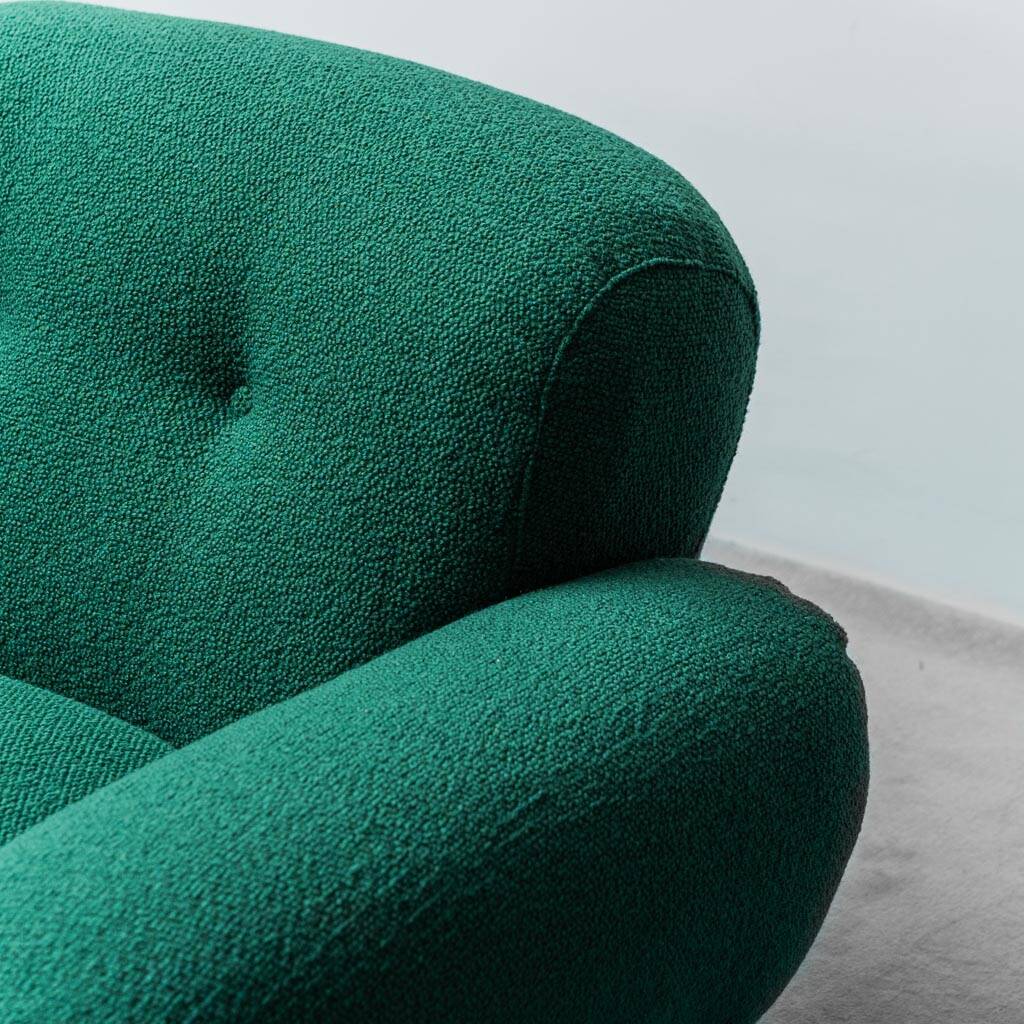 COPPIA DI POLTRONE IN TESSUTO VERDE ANNI ’70 VINTAGE MODERNARIATO
