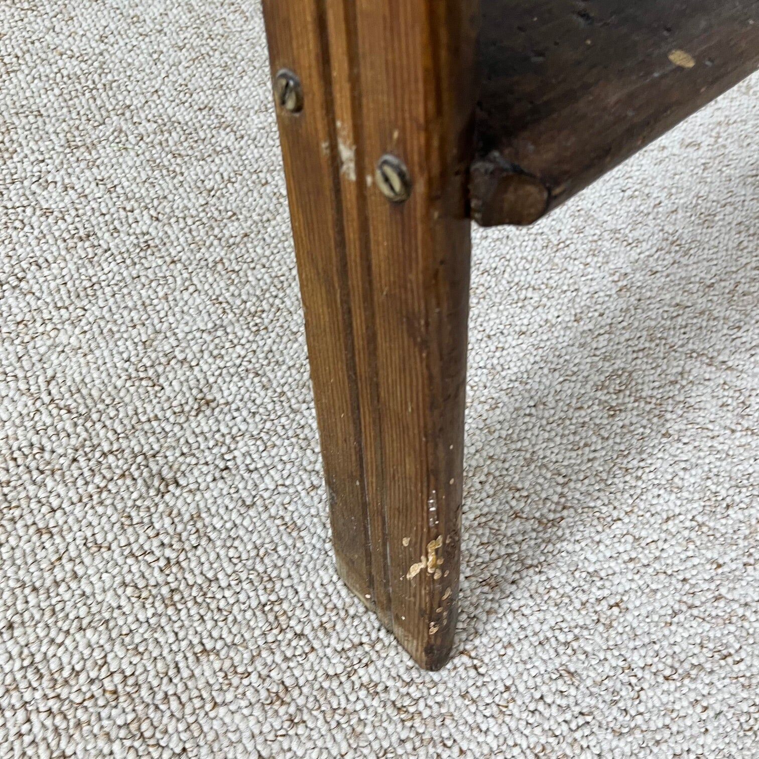 Large wooden painter's step ladder, patinated, 20th century