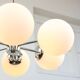 Space-age Italian Sputnik Chrome & Opaline Chandelier, 1970s