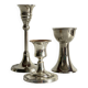 Vintage chrome metal candle holders