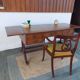 English desk and lyre chair, leather, extensions.