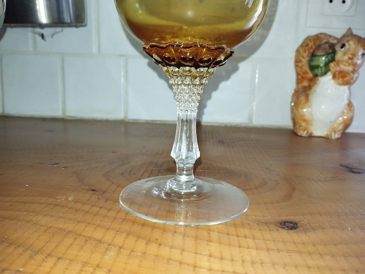 Empoli vase in amber blown glass – Italy, 1960s