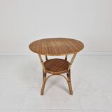 Italian Wicker and Rattan Coffee Table, 1970s